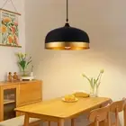Vintage Black Pendant Light 13'' Retro Farmhouse Metal Dome Pendant Lamp Fixture