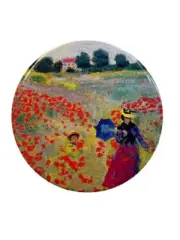 Ceramic Trivet insulation mat 16cm round MONET POPPY design