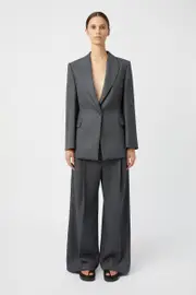 Seidler Slim Wool Blazer in Dark Charcoal - CAMILLA AND MARC® C&M