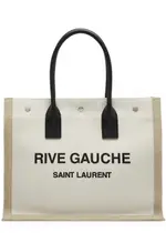 Saint Laurent Rive Gauche Small Canvas Tote, Canvas Bag, Natural One Size