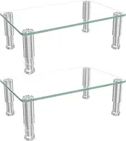 Hemudu 2 Pack Computer Monitor Stand Riser with Height Adjustable Multi Media Desktop Stand for Computers, Laptops & TVs, HD01T-202P