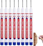 Long Nib Marker | Long Head Marker Pens | Multi-Purpose Mechanical Carpentry Marking Tools with Oblique Tip and Bullet Tip for Hardware