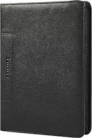 [STILORD] Don' Document Folder A4 Leather Conference Folder with Ring Binder Vintage Genuine Leather Folder Tablet Bag 11 Inch Leather Folder Large File Folder Wide for Work Office Business