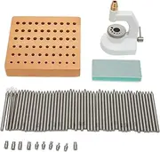 [NutriEss] 50 Punches 10 Stakes Watch Repair Staking Tool Set with Press and Jewelling Punching Kit for Watchmaker Repair and Maintenance