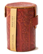 Matr Boomie hand-Tooled Leather Dice Cup Set with 6 Dice