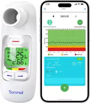 Peak Flow Meter with Bluetooth APP Spirometer for Asthma COPD Monitor Tests PEF
