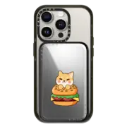 PowerThru Power Bank Mirror Power Bank MagSafe Compatible Cute Shiba Inu Hamburger - Kawaii Dog Cartoon Puppy with Fast Foods