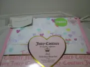 New Juicy Couture HEARTS Twin Sheet Set ~ Orange, Purple, Blue, Lavender, Yellow