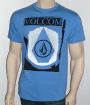 Volcom Stone Stenciled Tee Mens Cotton Blend Blue T-Shirt New NWT
