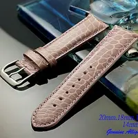 在飛比找PChome24h購物優惠-進口純正鱷魚皮高級短款錶帶 ( 20mm.18mm.16mm