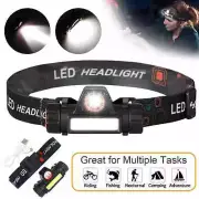 KIT 500 Lumens USB Rechargeable Ultra Bright LED COB HeadLamp Flashlight