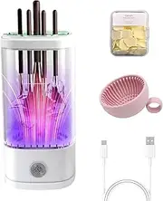 Upgraded 3-in-1 Electric Makeup Brush Cleaner and Dryer with Disinfection Function,USB-Powered Automatic Cleaning Machine for General Makeup Brushes