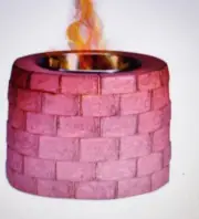 ROUNDFIRE Brick Effect Tabletop Fire Pit