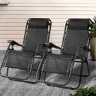 Zero Gravity Chair Folding Outdoor Recliner Adjustable Sun Lounge Camping -BKX2