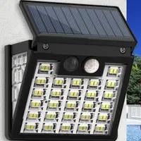 在飛比找蝦皮購物優惠-LED太陽能壁燈家用太陽能庭院燈戶外燈防水人體感應壁燈