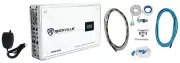Rockville ATOM S20 1600w 4-Channel Marine Bluetooth Amplifier+PA Mic+Amp Kit