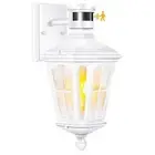 Outdoor Light Fixture: Motion Sensor Wall Lights in White - Dusk-to-Dawn Ligh...