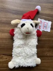 Multipet Lamb Chop Santa Squeaker Mat Dog Toy 9″