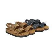 EVERAU® Kids Adjustable Straps Hook and Loop Slingback Summer Sandals - Chestnut / AU Kids 4-5 / EU 21-22