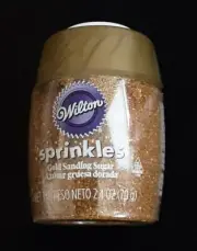 Wilton Gold Sanding Sugar Sprinkles 2.4 oz New Sealed