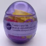 Easter Wilton/Spring 10 pc Plastic Cookie Cutter Set W/Egg Storage Container NEW