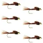 Pheasant Tail Bead Head Nymph Fly Fishing Flies - 6 Flies Hook Size 10