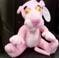 在飛比找Yahoo!奇摩拍賣優惠-特價品 粉紅 頑皮豹 坐姿 絨毛 玩偶 造型 吊飾 娃娃機 