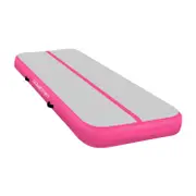 Powertrain 4m x 2m x 20cm Air Track Gymnastics Mat Tumbling Exercise (Grey Pink)