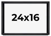 24x16 Shadow Box Frame Black | 1 Inches Deep Real Wood Farmhouse Shadowbox Displ