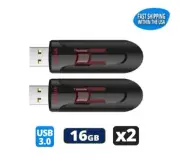 Sandisk Cruzer Glide 16GB 3.0 Flash Drive USB Thumb Drive (2 Pack)