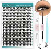 GEMERRY Lash Extension Kit Mixed Lash Clusters Long Eyelash Extension Kit Bond and Seal DIY Lash Extension Kit Cluster Lashes Kit Lash Glue Individual Lashes Lash Extension at Home(40D,Mix10-18)