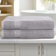 180 x 90cm Bath Sheets Set Cotton Extra Large Towel 2 Pack Grey