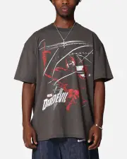 [AMERICAN THRIFT] American Thrift Marvel Daredevil Poster Heavy T-shirt Black Wash - Size XL XL Black Wash