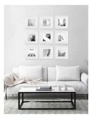 Gallery Wall Set - 9 Square White Photo Frames