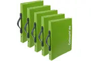 Pack 5 Colourhide Zipper Expanding File Folder Green