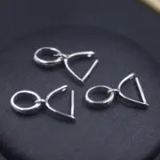 1pcs Solid Real 18K White Gold Hook Jade Pendant Gold Clasp 12*8MM DIY Jewelry