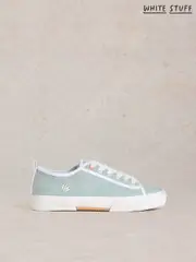 White Stuff Blue Pippa Canvas Lace Up Trainers (F48279) | $81