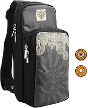 HYPERCASE Carrying Travel Bag for Nintendo Switch/Lite/OLED, Portable Sling Crossbody Backpack for Zelda with 2 Thump Caps, 2 Black Pockets for Switch Console, Dock, Joycon & Accessories Storage