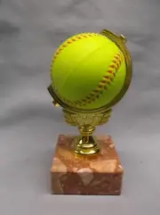 sponge spin softball trophy color marble block base Free lettered plate