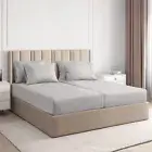 Split King Size Sheet Set -7 Piece Set -Light Grey Gray Hotel Luxury Bed Sheets