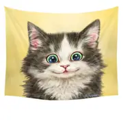 Painted Cats Cute Happy Smiling Kitty Cat Tapestry