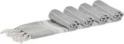 Nicola Spring Cotton Hand Towels - 100 x 60cm - Grey - Pack of 4 - Turkish Hammam Small Quick Drying Bathroom Face Cloth Hand Towel Kitchen Cloth