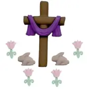 Easter Sunday - Shelly's Buttons - Easter Cross Religion - Craft Sewing Scrap