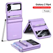 Magnetic Case with Pen & Camera Screen Protector for Samsung Galaxy Z Flip 4 Purple