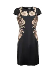 Black Floral Embroidery Dress