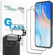 [KATIN] 2 Pack Screen Protector for Google Pixel 9 Pro XL Tempered Glass with 2 Pack Camera Lens Protector, Anti-Scratch, Bubble Free