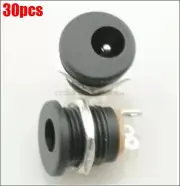 30Pcs 2.1 X 5.5 Mm Socket Dc Power Jack DC-022 With Screw Nut New Ic au