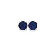 Silver Blue Scroll Detail Stud Earrings in Blue