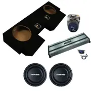 10" Slim Subwoofer 4Ohm w/ Amp and Dual Sub Box 250W