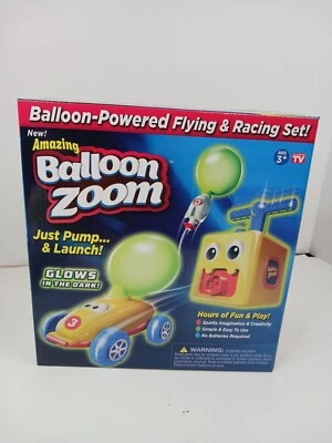 Amazing Balloon Zoom Powered Flying & Racing Set Glows In The Dark As Seen On TV